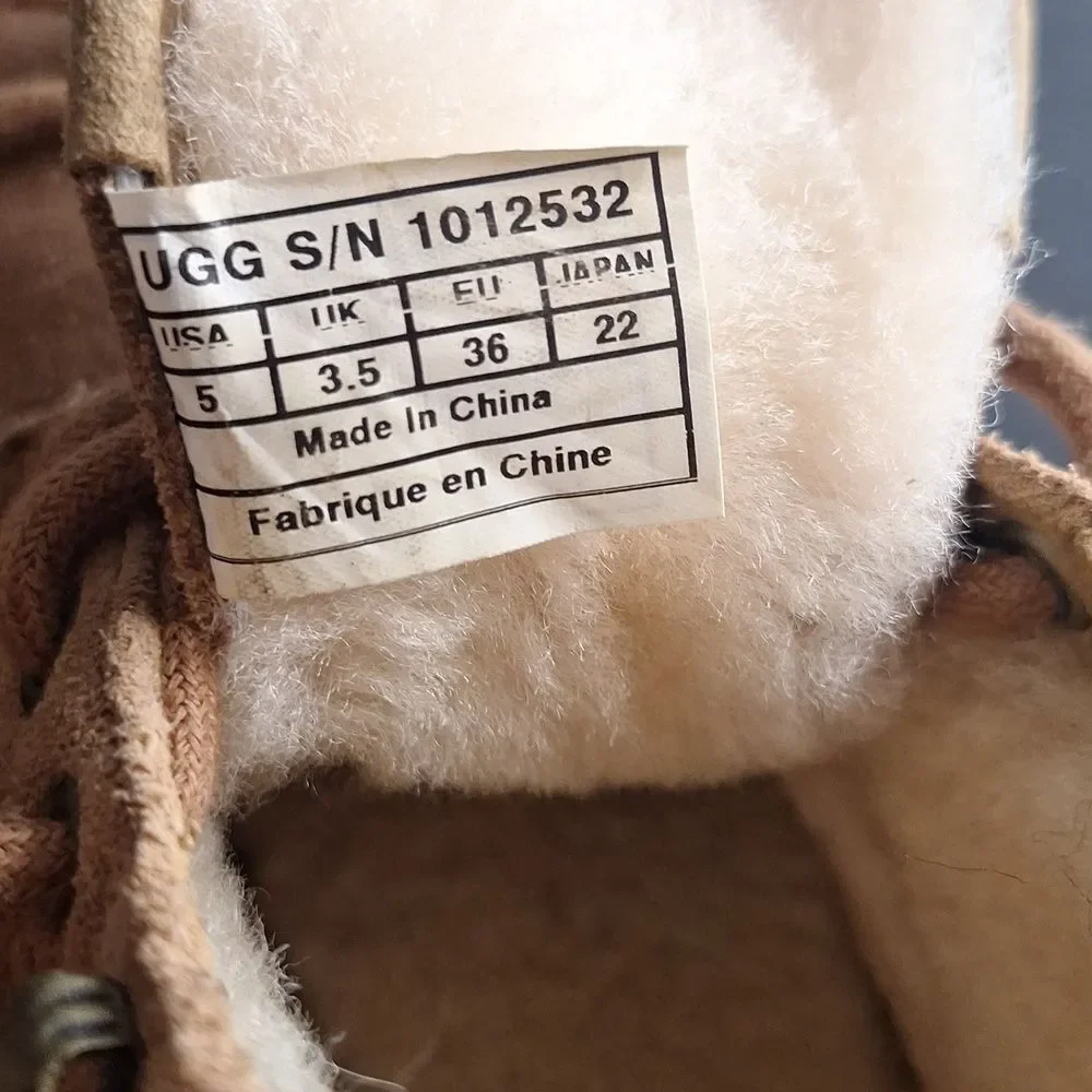 UGG Bethany chestnut suede lace up booties boots shoes size 5
